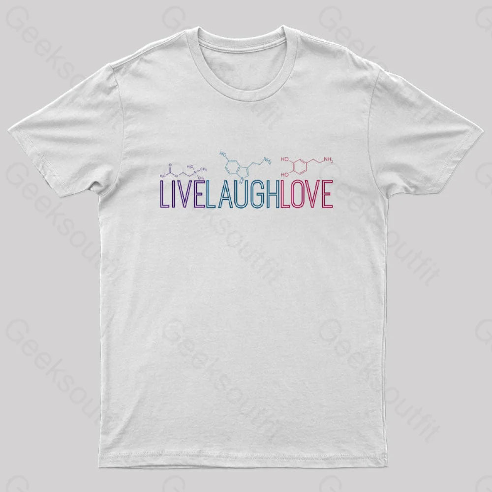 Live Laugh Love Nerd T-Shirt White / S