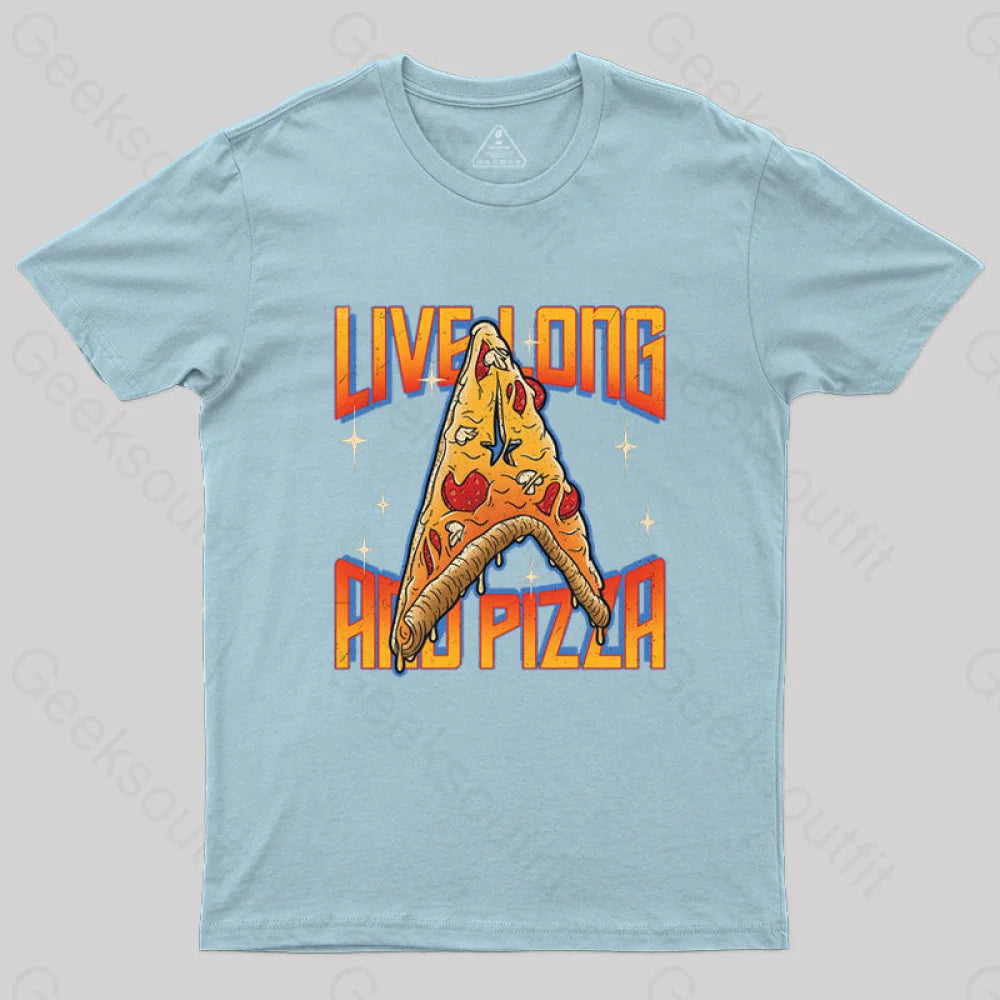 Live Long And Pizza T-Shirt Light Blue / S