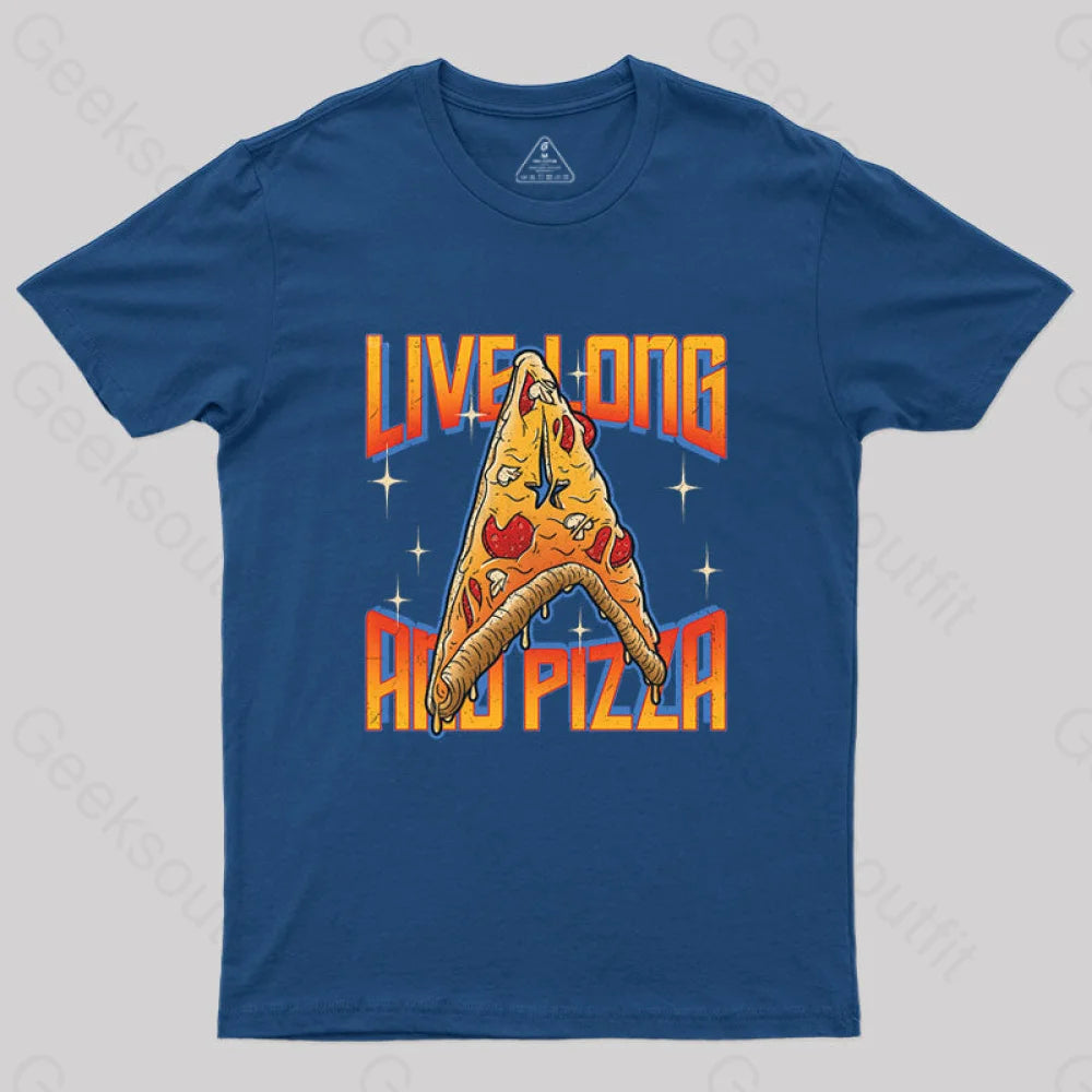 Live Long And Pizza T-Shirt Navy / S