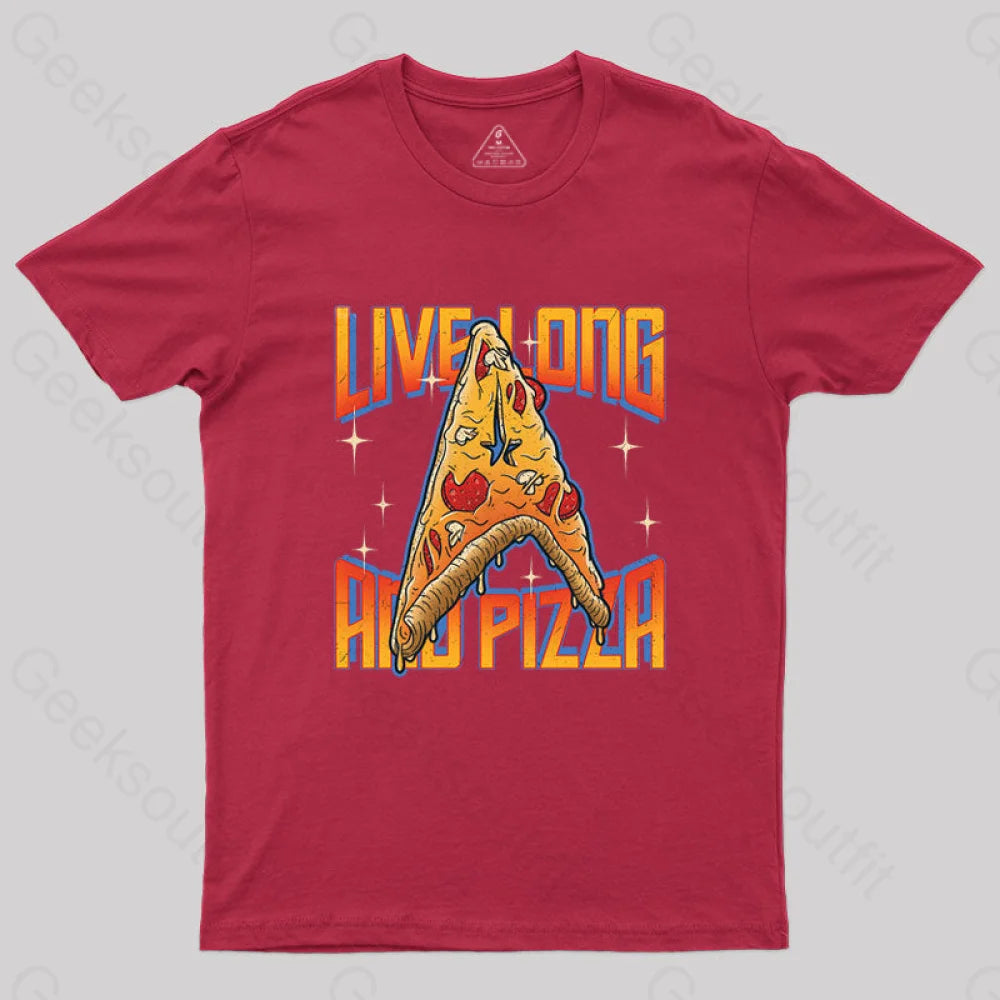 Live Long And Pizza T-Shirt Red / S