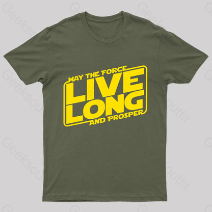 Live Long And Prosper Nerd T-Shirt Army Green / S