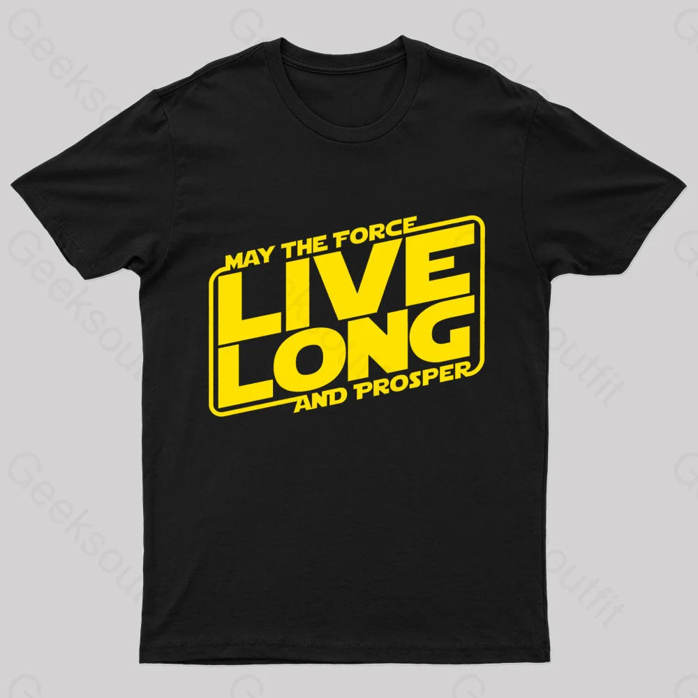 Live Long And Prosper Nerd T-Shirt Black / S