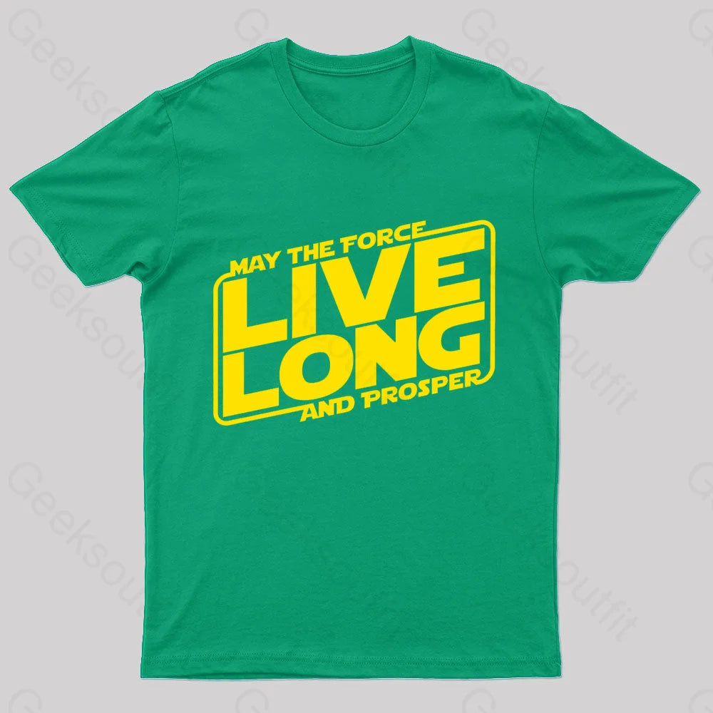 Live Long And Prosper Nerd T-Shirt Green / S