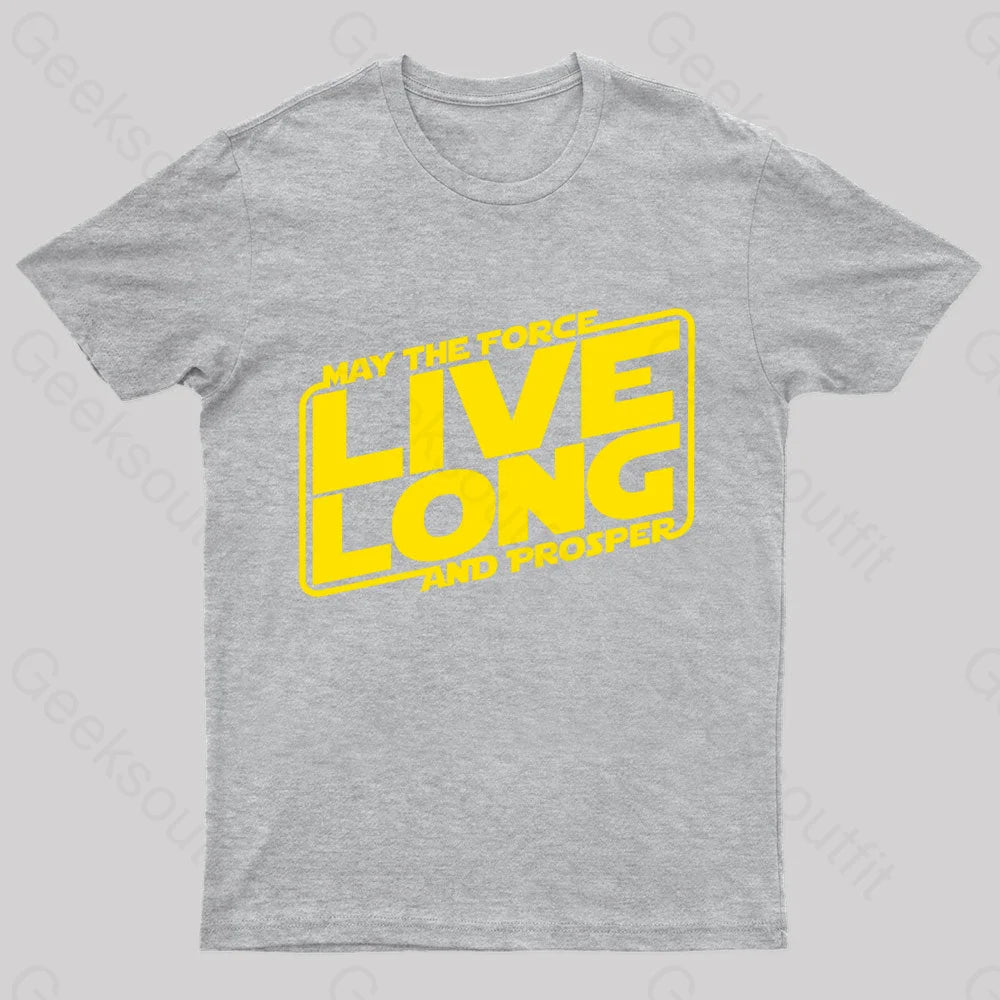 Live Long And Prosper Nerd T-Shirt Grey / S