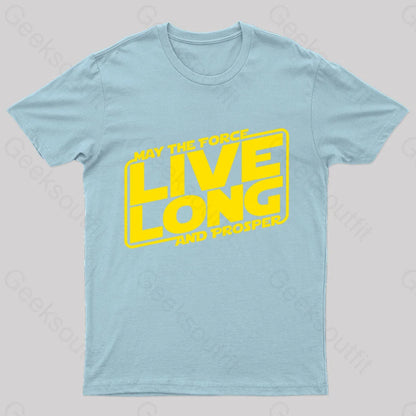 Live Long And Prosper Nerd T-Shirt Light Blue / S