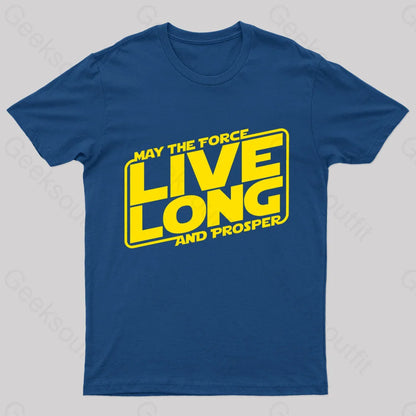 Live Long And Prosper Nerd T-Shirt Navy / S