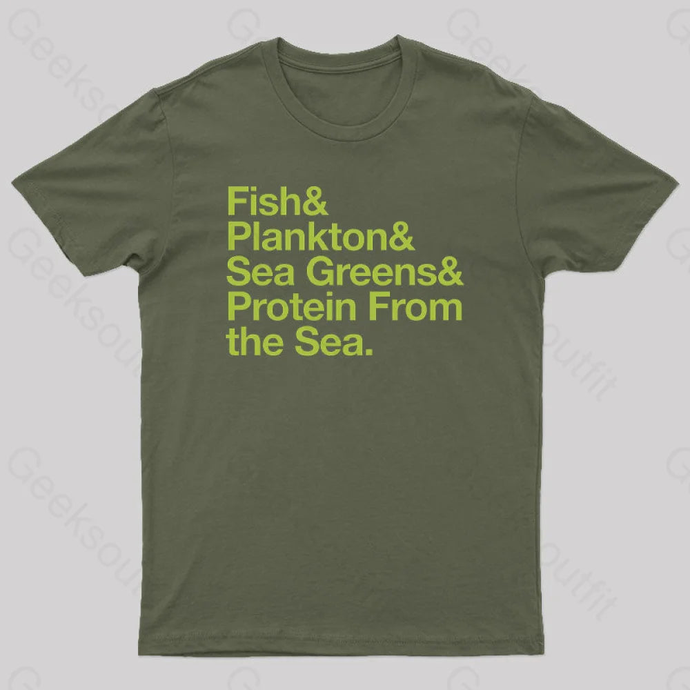 Logan’s Run Helvetica List Geek T-Shirt Army Green / S