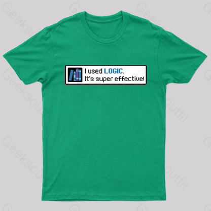 Logic Is Super Effective Nerd T-Shirt Green / S