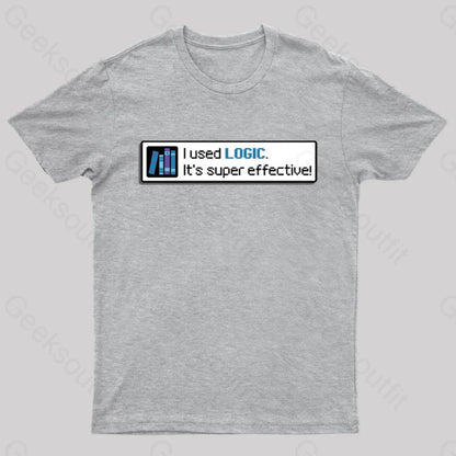 Logic Is Super Effective Nerd T-Shirt Grey / S