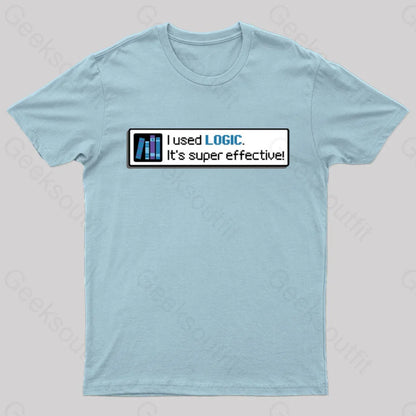 Logic Is Super Effective Nerd T-Shirt Light Blue / S