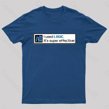 Logic Is Super Effective Nerd T-Shirt Navy / S