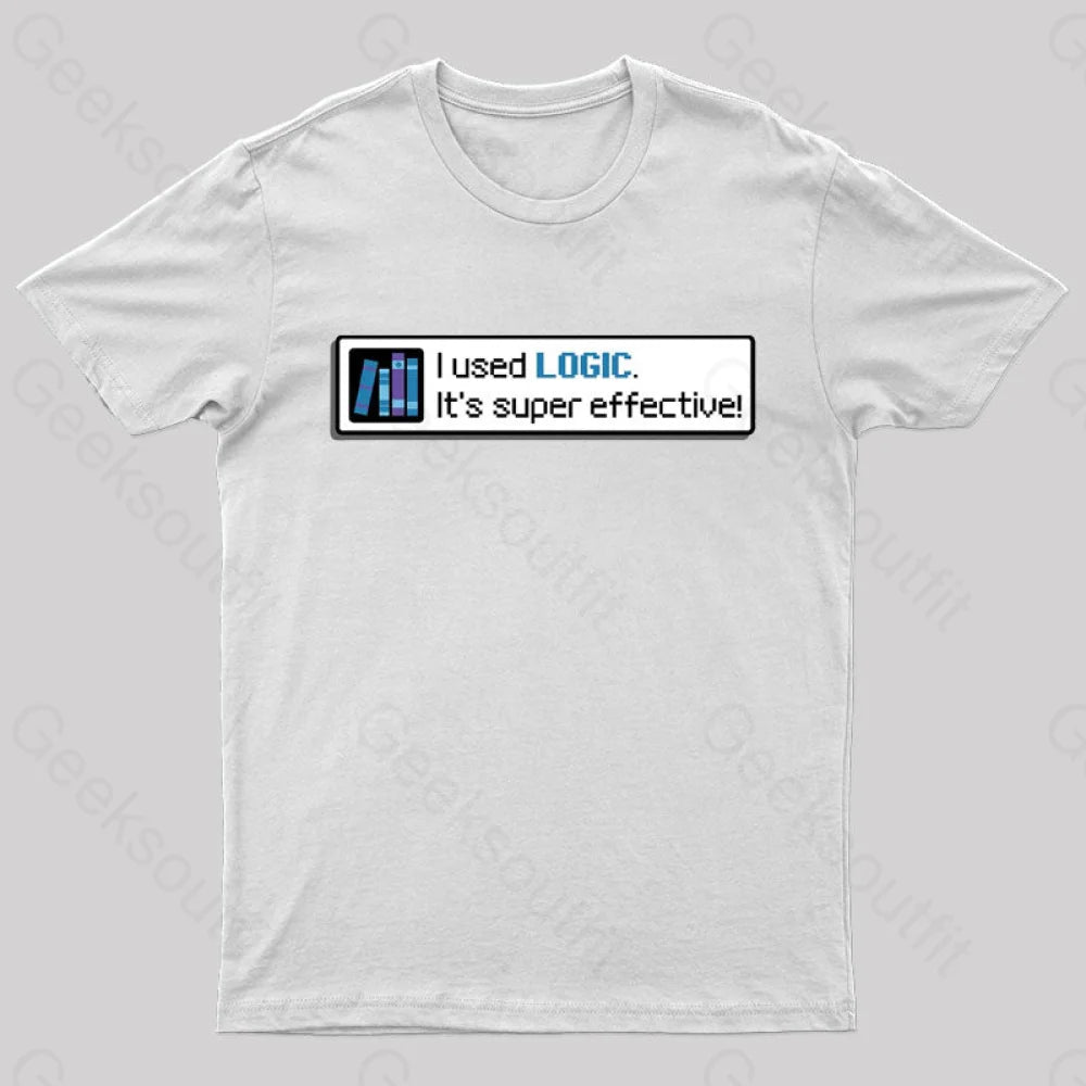 Logic Is Super Effective Nerd T-Shirt White / S