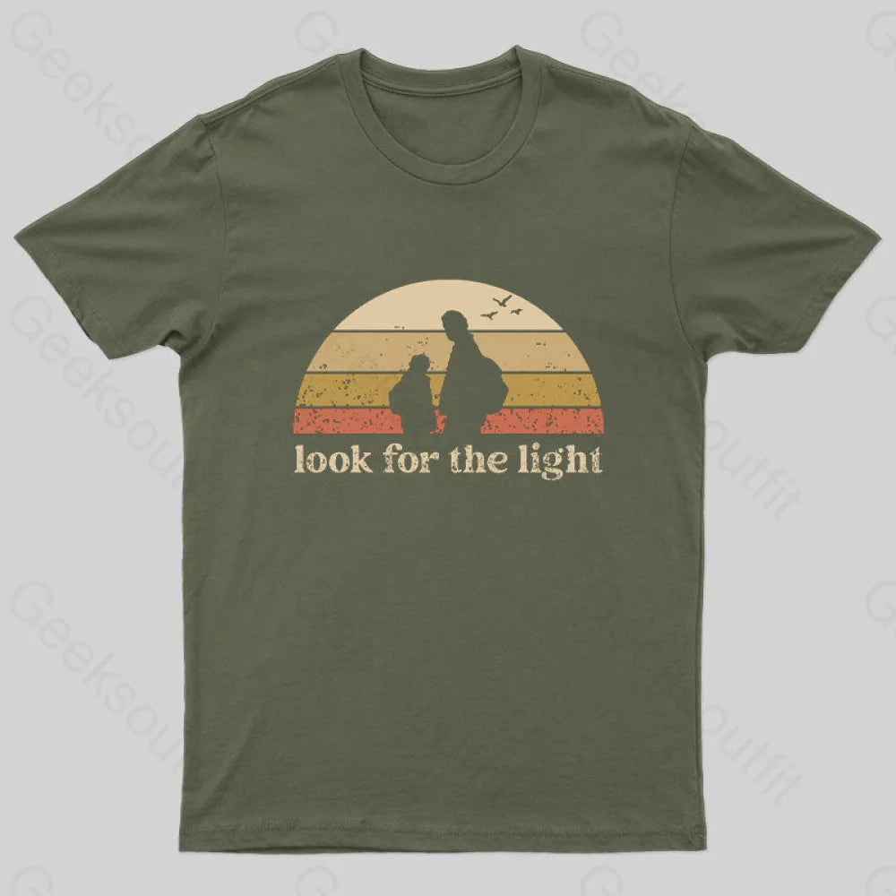 Look For The Light Geek T-Shirt Army Green / S