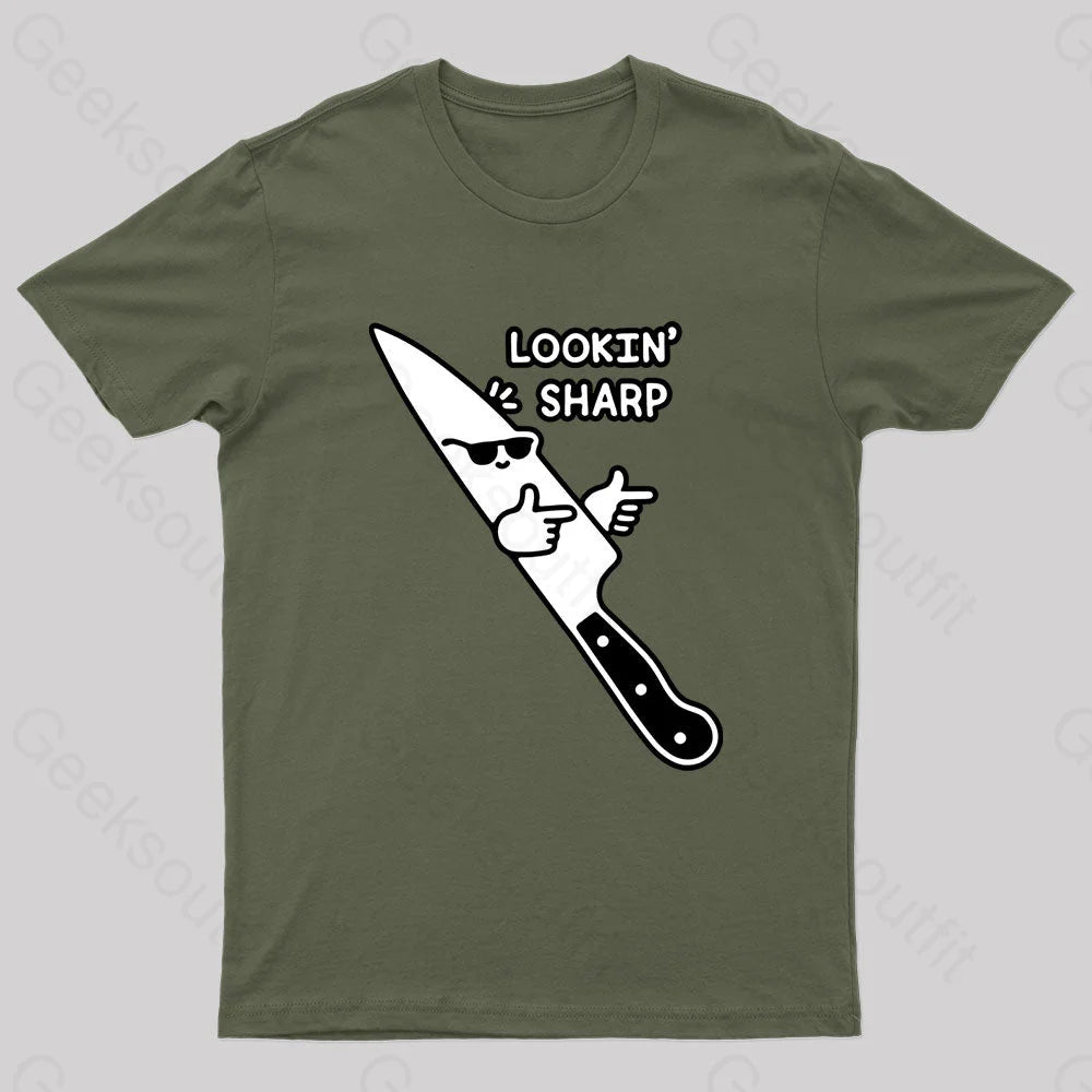 Lookin’ Sharp Nerd T-Shirt Army Green / S