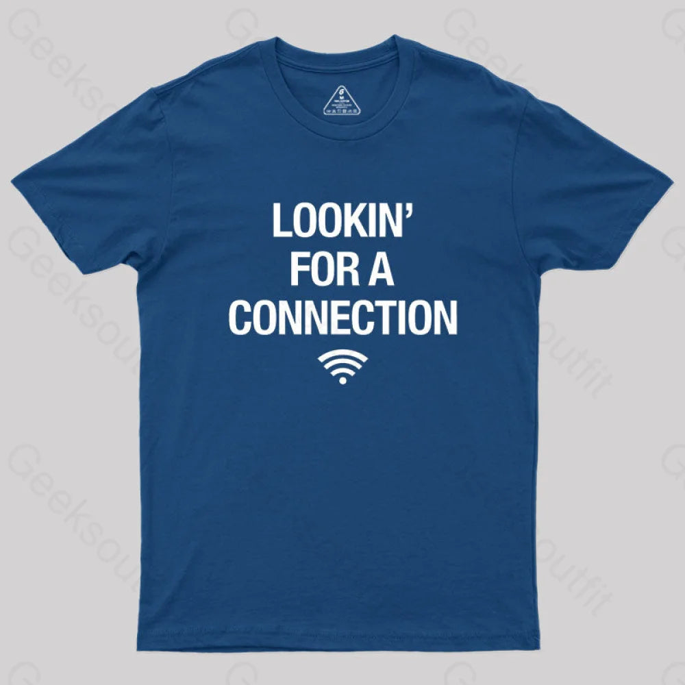 Looking For Connection Geek T-Shirt Navy / S