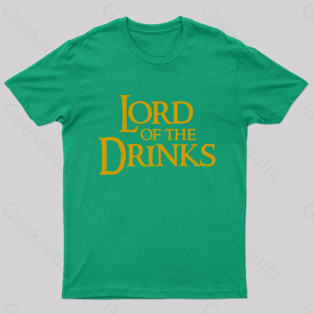 Lord Of The Drinks Geek T-Shirt Green / S