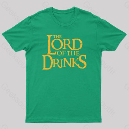 Lord Of The Drinks Geek T-Shirt Green / S