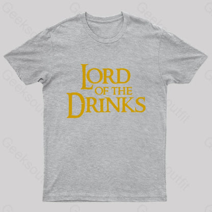 Lord Of The Drinks Geek T-Shirt Grey / S