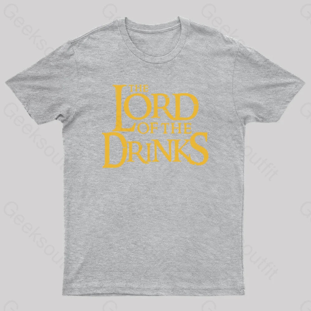 Lord Of The Drinks Geek T-Shirt Grey / S