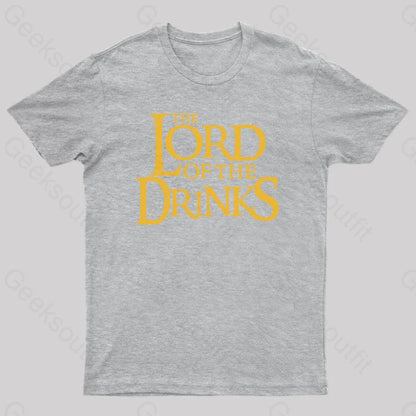 Lord Of The Drinks Geek T-Shirt Grey / S