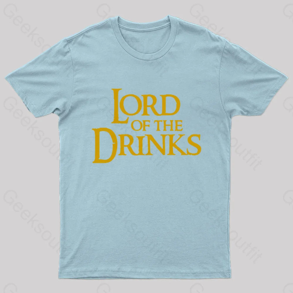 Lord Of The Drinks Geek T-Shirt Light Blue / S