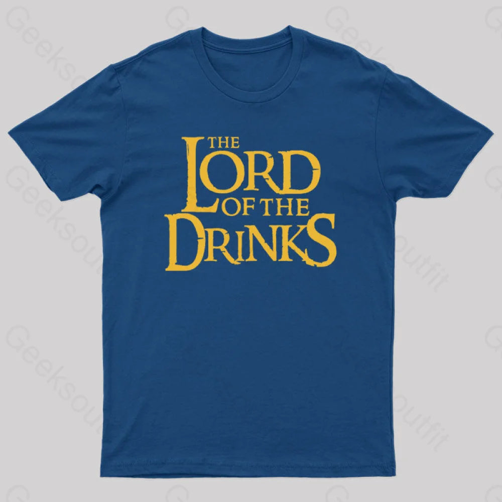 Lord Of The Drinks Geek T-Shirt Navy / S