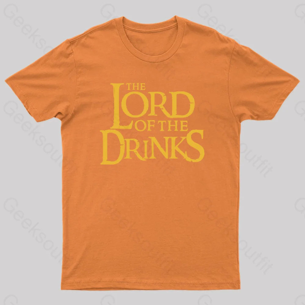 Lord Of The Drinks Geek T-Shirt Orange / S