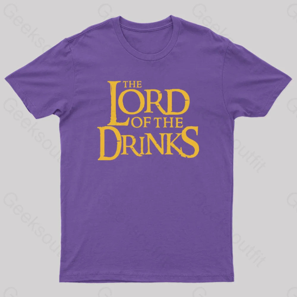 Lord Of The Drinks Geek T-Shirt Purple / S