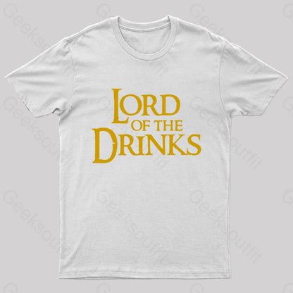 Lord Of The Drinks Geek T-Shirt White / S