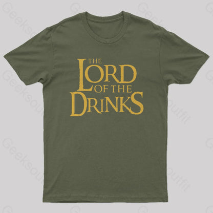 Lord Of The Drinks Nerd T-Shirt Army Green / S