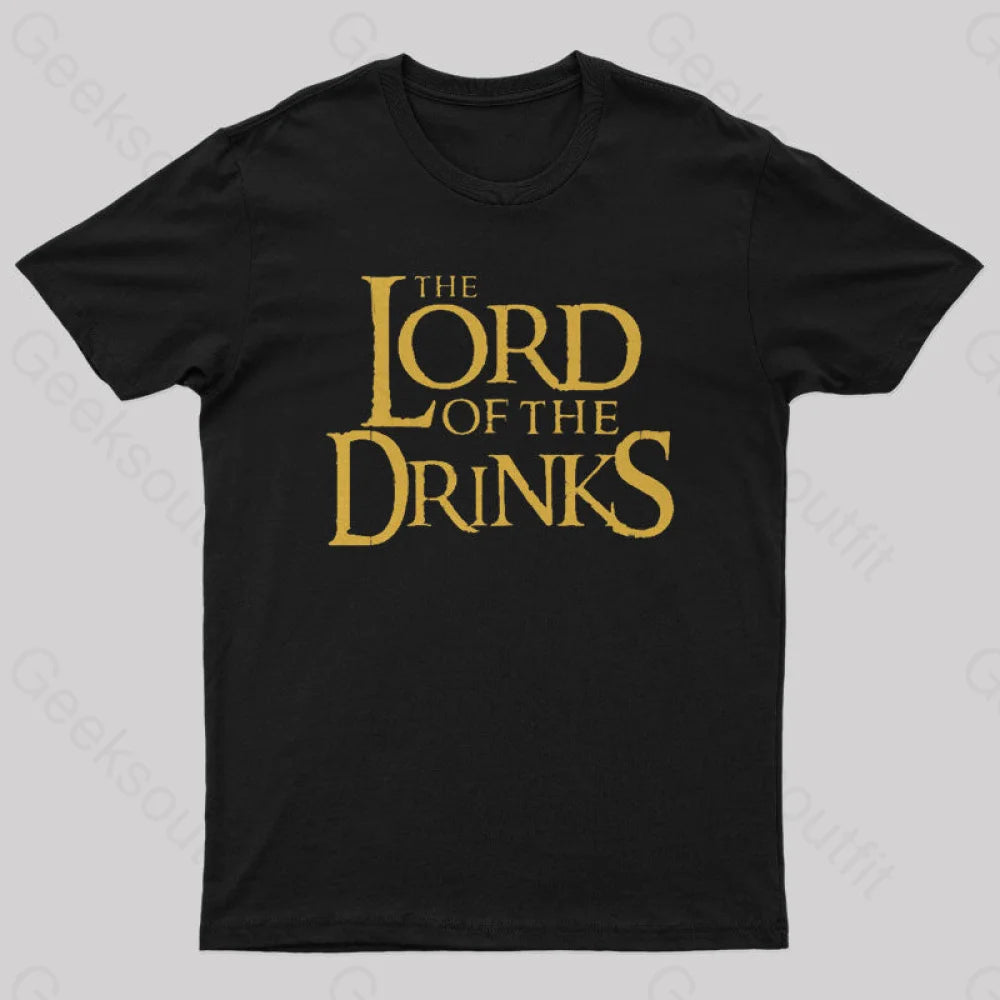 Lord Of The Drinks Nerd T-Shirt Black / S