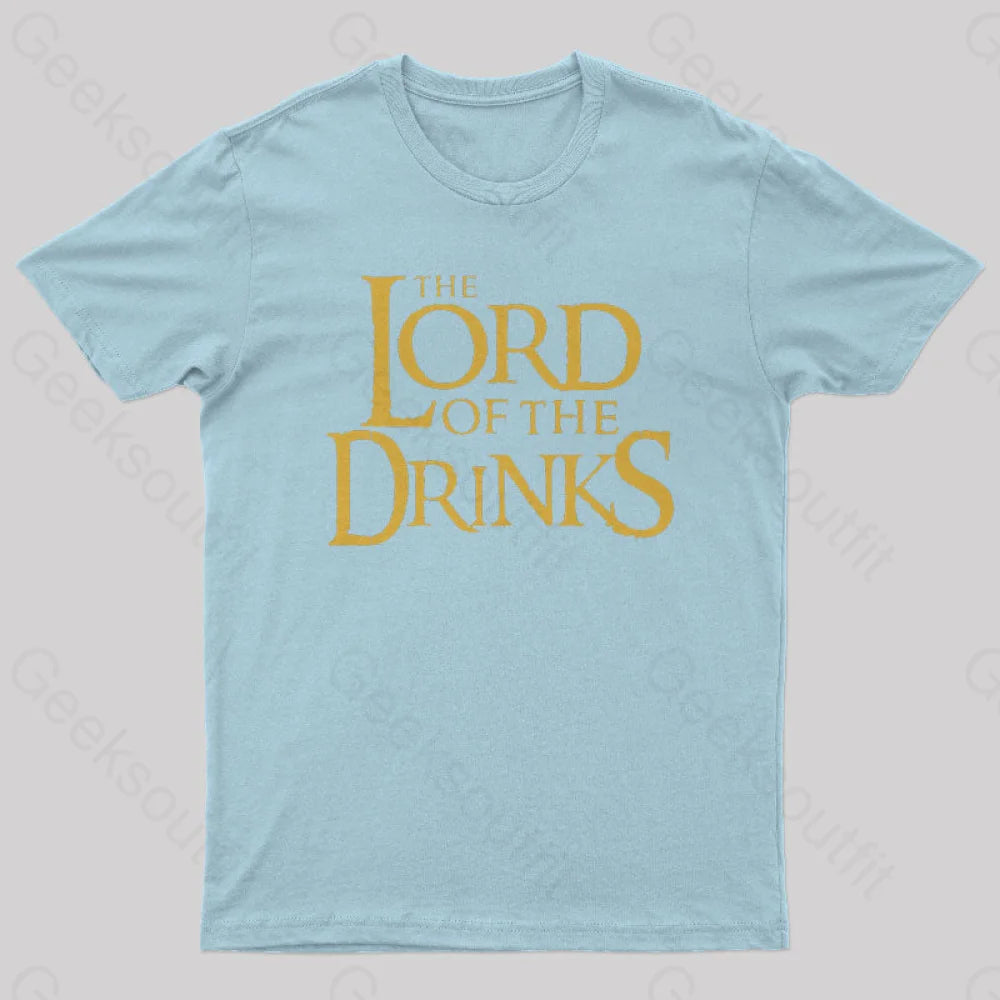 Lord Of The Drinks Nerd T-Shirt Light Blue / S