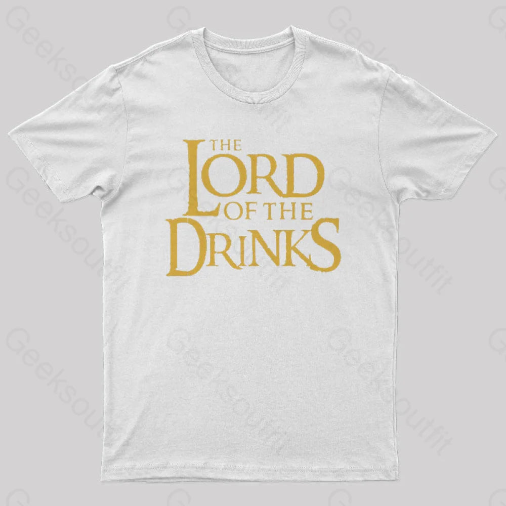 Lord Of The Drinks Nerd T-Shirt White / S