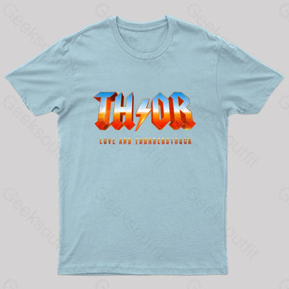 Love And Thunderstruck Nerd T-Shirt Light Blue / S