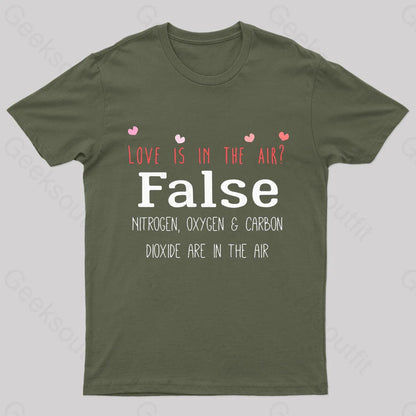 Love Is In The Air Nerd T-Shirt Army Green / S