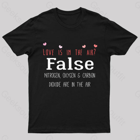 Love Is In The Air Nerd T-Shirt Black / S