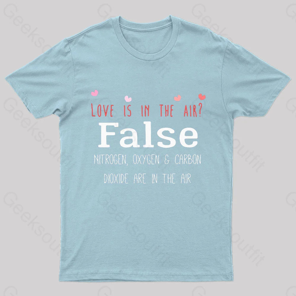 Love Is In The Air Nerd T-Shirt Light Blue / S