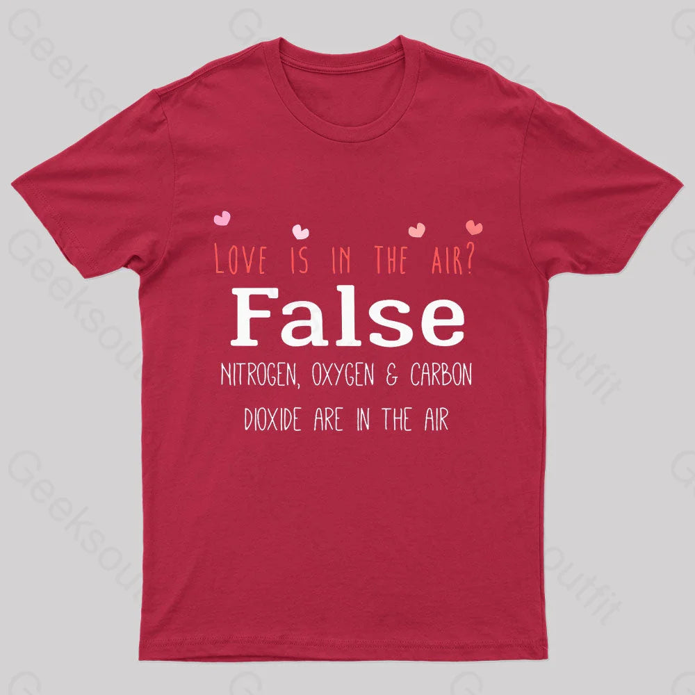 Love Is In The Air Nerd T-Shirt Red / S