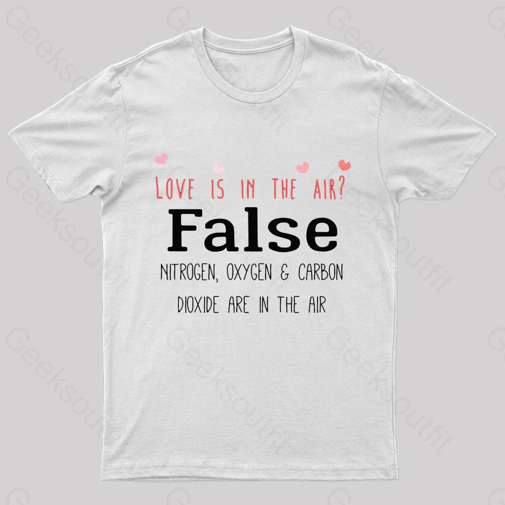 Love Is In The Air Nerd T-Shirt White / S