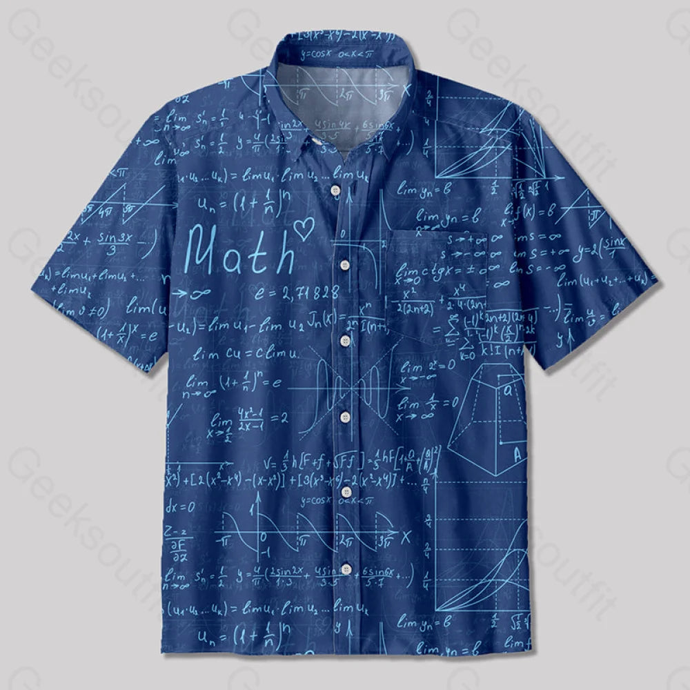 Love Math Button Up Pocket Shirt Up / S Bus518 Yc