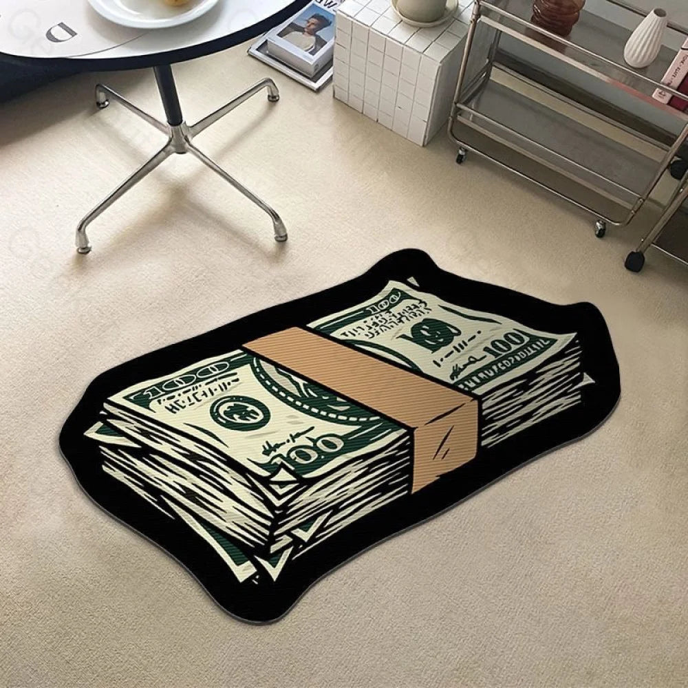 Love Money Funny Imitation Wool Rug 80*54Cm / Dollar03