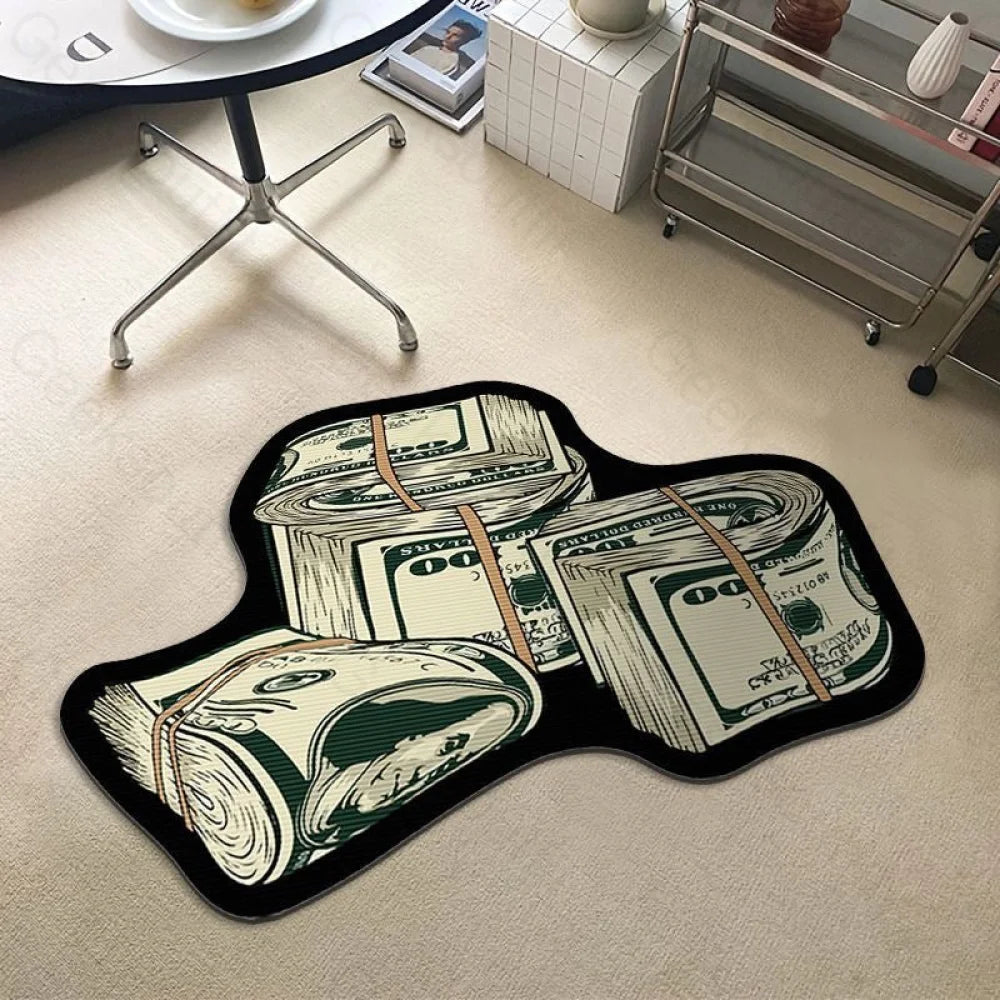 Love Money Funny Imitation Wool Rug 80*54Cm / Dollar04