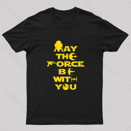 M4Y Th3 F0Rc3 B3 W1Th Y0U Nerd T-Shirt Black / S