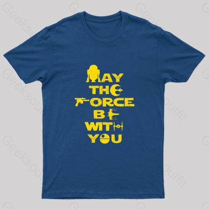 M4Y Th3 F0Rc3 B3 W1Th Y0U Nerd T-Shirt Navy / S