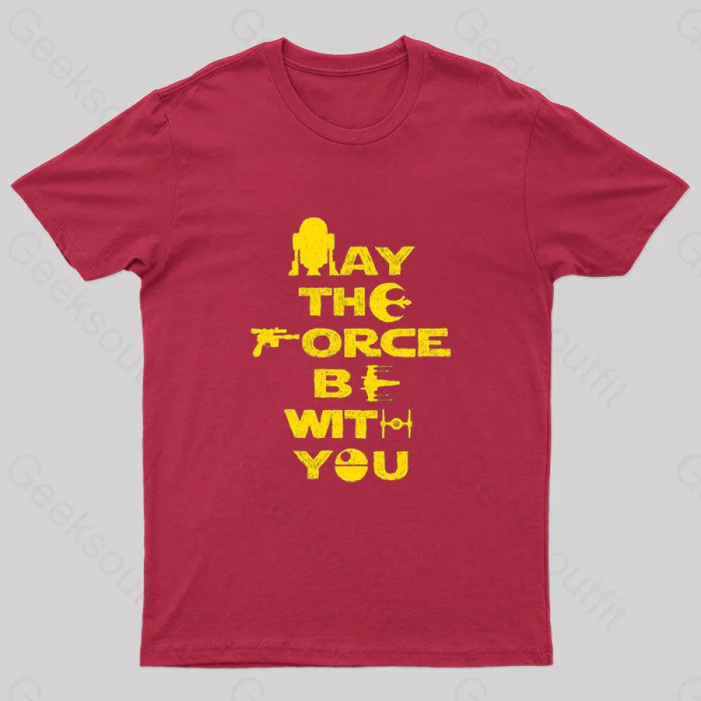 M4Y Th3 F0Rc3 B3 W1Th Y0U Nerd T-Shirt Red / S