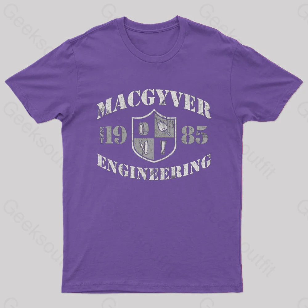 Macgyver Engineering T-Shirt Purple / S