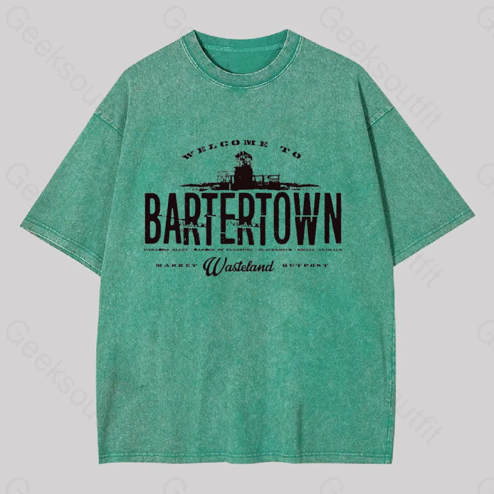 Mad Max Bartertown Geek Washed T-Shirt Grass Green / S