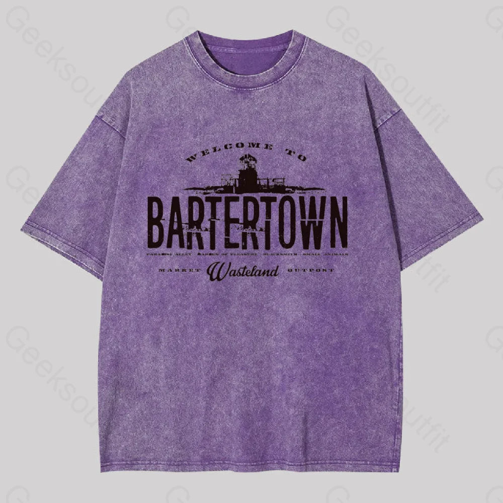 Mad Max Bartertown Geek Washed T-Shirt Purple / S