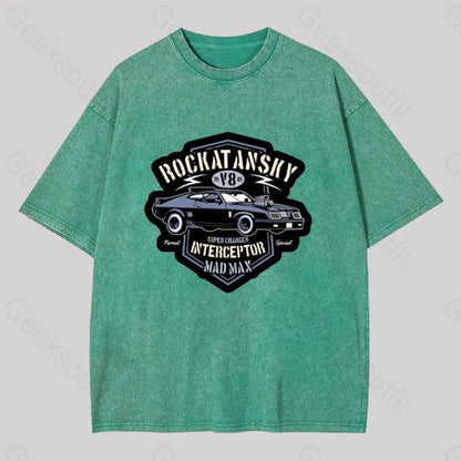 Mad Max V8 Geek Washed T-Shirt Grass Green / S