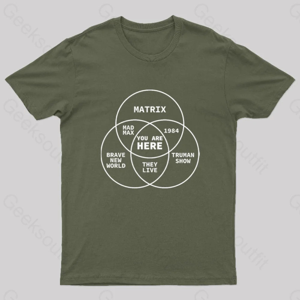 Mad Max You Are Here Nerd T-Shirt Army Green / S